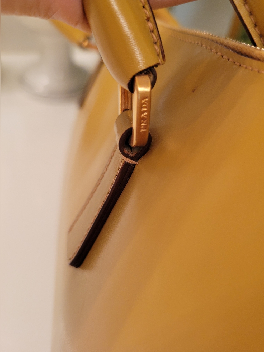 Prada Mustard Yellow Leather Handbag - Picture 8 of 16